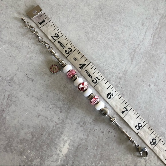 #1 Mom Silvertone Snake Chain Slide Charm Bracelet - Picture 8 of 8